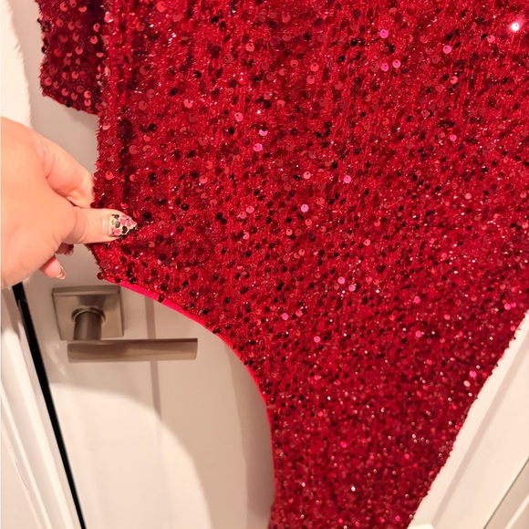 NWOT Faereisty Woman’s Plus Size 2/3x Elegant Red Sequin Dress - Picture 7 of 7